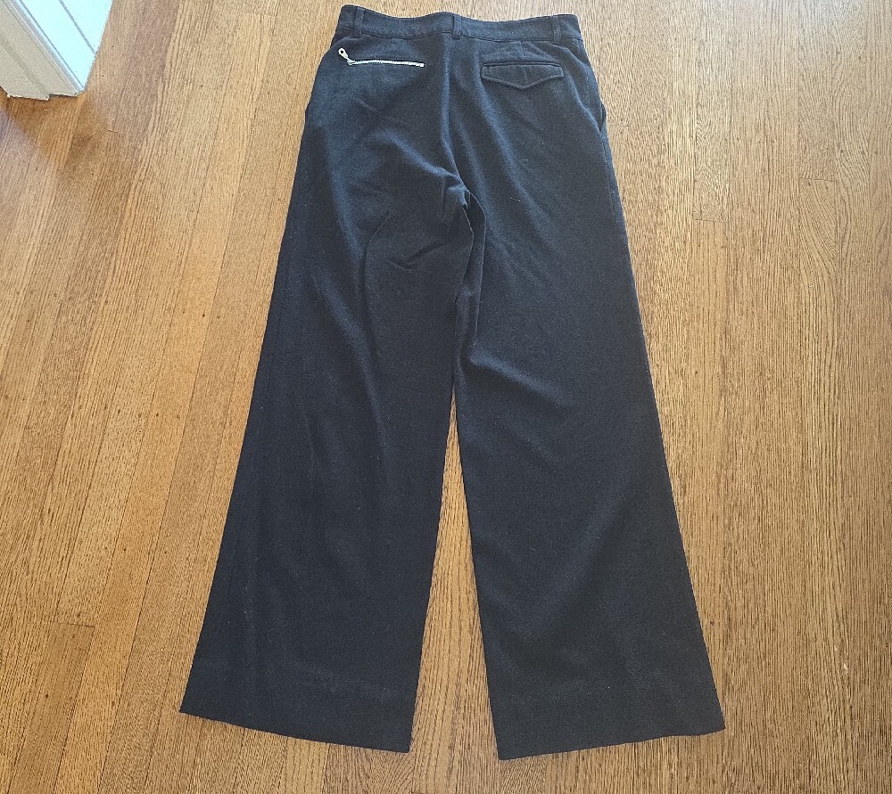 💙French Classic Wide-Leg Black Women's Pants - Picture 5 of 9
